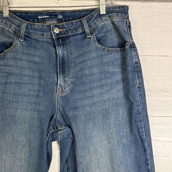 Old Navy High Rise Loose Blue Jeans Straight Leg Size 16 - Picture 2 of 6